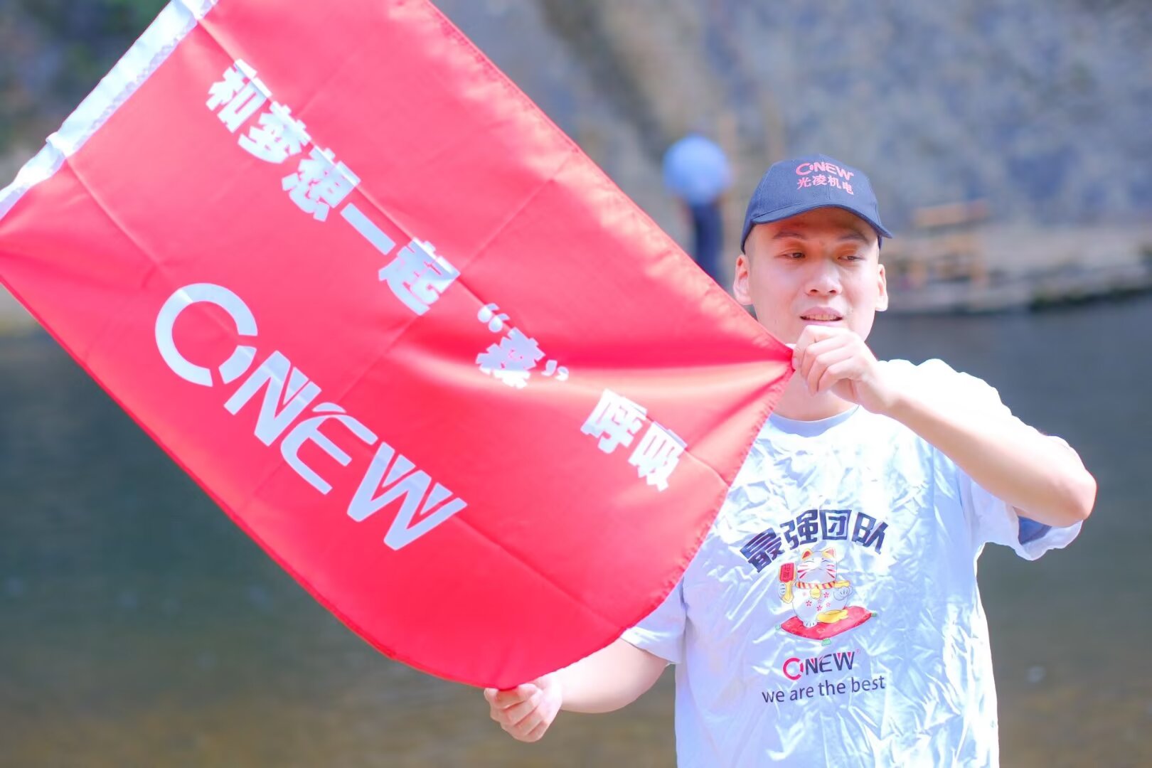 The ONEWPOWER team-building retreat was held in a picturesque valley